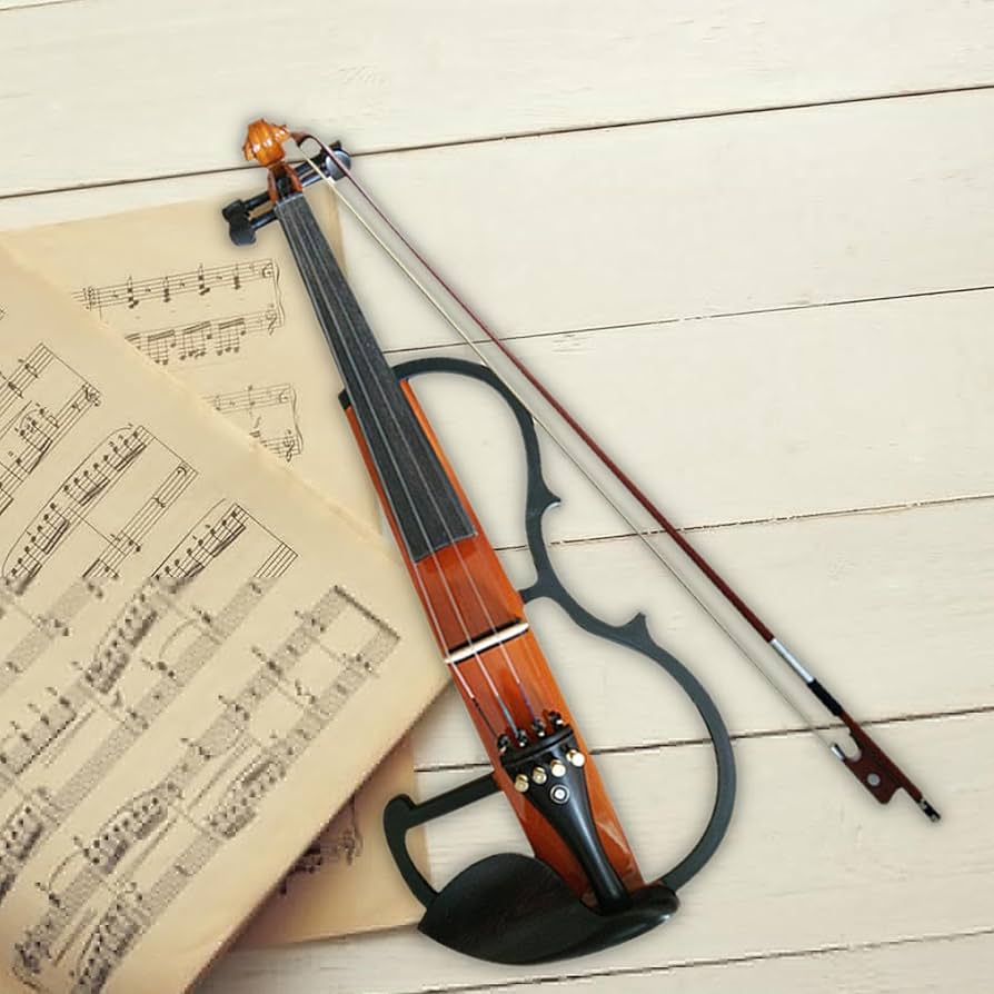 茶色のバイオリンと黒いケース 4/4 3/4 汎用性バイオリンケース カーボンマック バイオリン